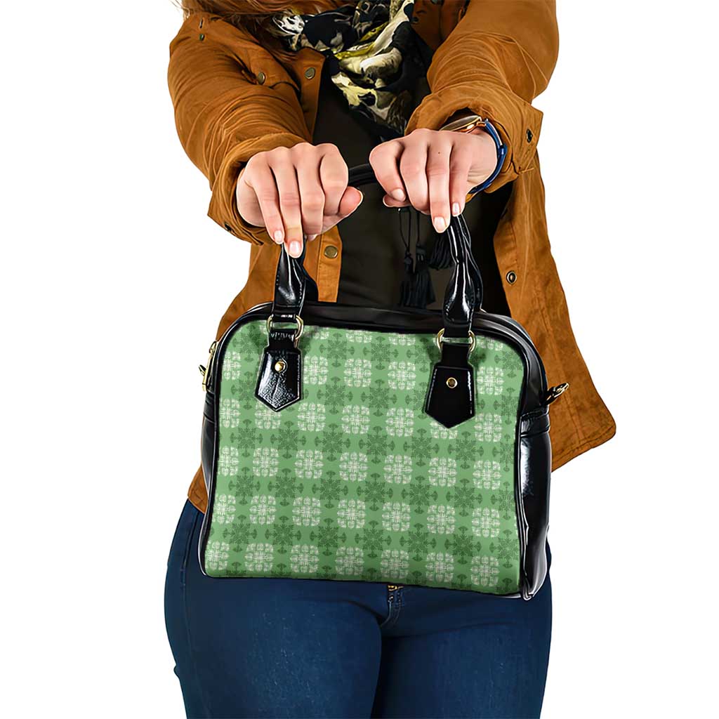 Green Hawaiian Quilt Shoulder Handbag Hawaii Pineapple Monstera Palaka Motifs LT14 One Size Green - Polynesian Pride