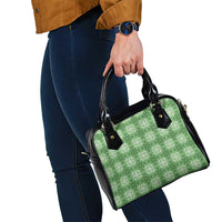 Green Hawaiian Quilt Shoulder Handbag Hawaii Pineapple Monstera Palaka Motifs LT14 - Polynesian Pride