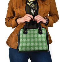 Green Hawaiian Quilt Shoulder Handbag Hawaii Pineapple Monstera Palaka Motifs LT14 - Polynesian Pride