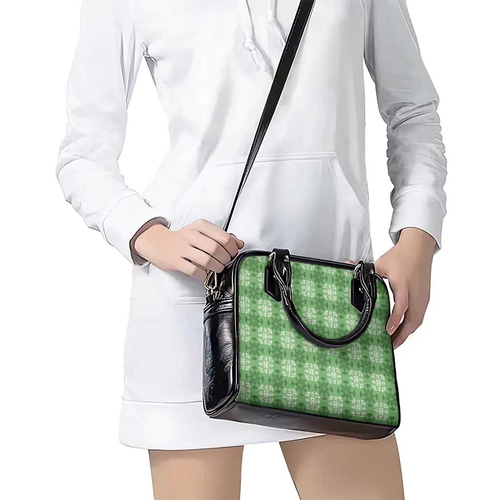 Green Hawaiian Quilt Shoulder Handbag Hawaii Pineapple Monstera Palaka Motifs LT14 - Polynesian Pride