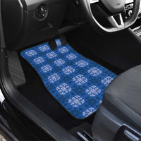 Royal Blue Hawaiian Quilt Car Mats Hawaii Pineapple Monstera Palaka Motifs - Polynesian Pride