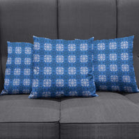 Royal Blue Hawaiian Quilt Pillow Cover Hawaii Pineapple Monstera Palaka Motifs LT14 - Polynesian Pride