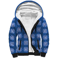 Royal Blue Hawaiian Quilt Sherpa Hoodie Hawaii Pineapple Monstera Palaka Motifs LT14 Unisex Royal Blue - Polynesian Pride