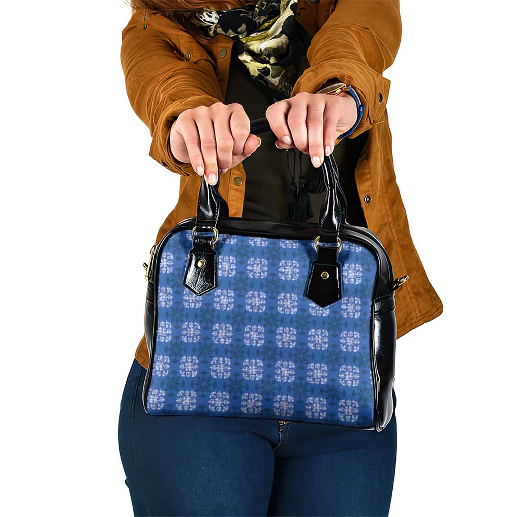 Royal Blue Hawaiian Quilt Shoulder Handbag Hawaii Pineapple Monstera Palaka Motifs LT14 One Size Royal Blue - Polynesian Pride