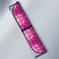 Pink Hawaiian Quilt Auto Sun Shade Hawaii Pineapple Monstera Palaka Motifs - Polynesian Pride