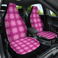Pink Hawaiian Quilt Car Seat Cover Hawaii Pineapple Monstera Palaka Motifs - Polynesian Pride