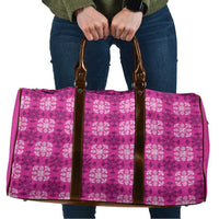 Pink Hawaiian Quilt Travel Bag Hawaii Pineapple Monstera Palaka Motifs - Polynesian Pride