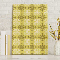Yellow Hawaiian Quilt Canvas Wall Art Hawaii Pineapple Monstera Palaka Motifs LT14 Without Frame Yellow - Polynesian Pride