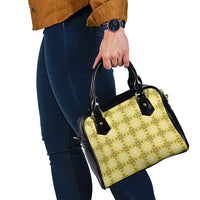 Yellow Hawaiian Quilt Shoulder Handbag Hawaii Pineapple Monstera Palaka Motifs LT14 - Polynesian Pride
