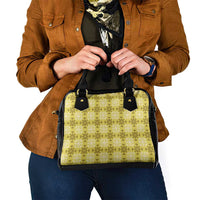 Yellow Hawaiian Quilt Shoulder Handbag Hawaii Pineapple Monstera Palaka Motifs LT14 - Polynesian Pride