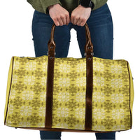 Yellow Hawaiian Quilt Travel Bag Hawaii Pineapple Monstera Palaka Motifs - Polynesian Pride