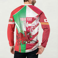 Japan and Wales Rugby Custom Button Sweatshirt Brave Blossoms Welsh Dragon Together LT14 - Polynesian Pride