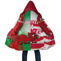 Japan and Wales Rugby Custom Cloak Brave Blossoms Welsh Dragon Together LT14 Unisex Red - Polynesian Pride