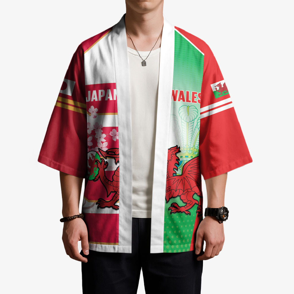 Japan and Wales Rugby Custom Kimono Brave Blossoms Welsh Dragon Together LT14 - Polynesian Pride
