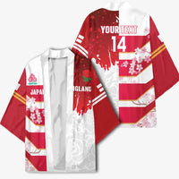 Japan and England Rugby Custom Kimono Brave Blossoms Red Roses Together LT14 - Polynesian Pride