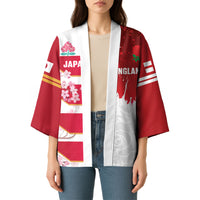 Japan and England Rugby Custom Kimono Brave Blossoms Red Roses Together LT14 - Polynesian Pride