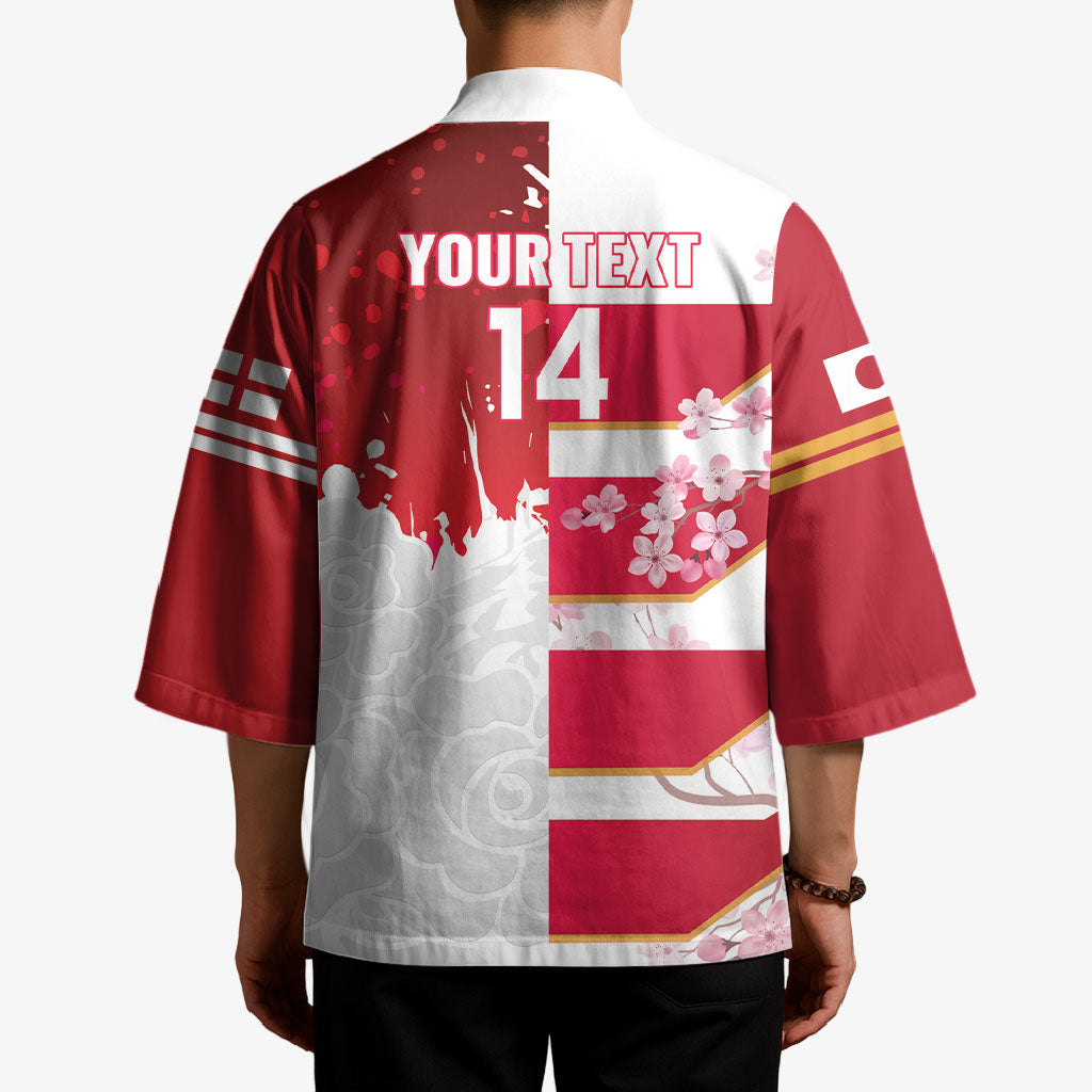 Japan and England Rugby Custom Kimono Brave Blossoms Red Roses Together LT14 - Polynesian Pride