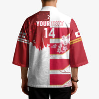 Japan and England Rugby Custom Kimono Brave Blossoms Red Roses Together LT14 - Polynesian Pride