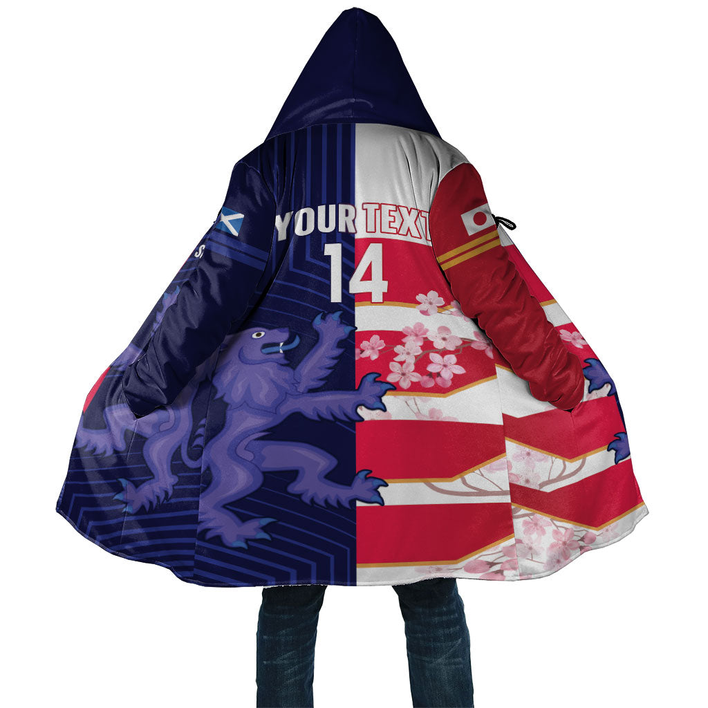 Japan and Scotland Rugby Custom Cloak Brave Blossoms Scottish Thistle Together