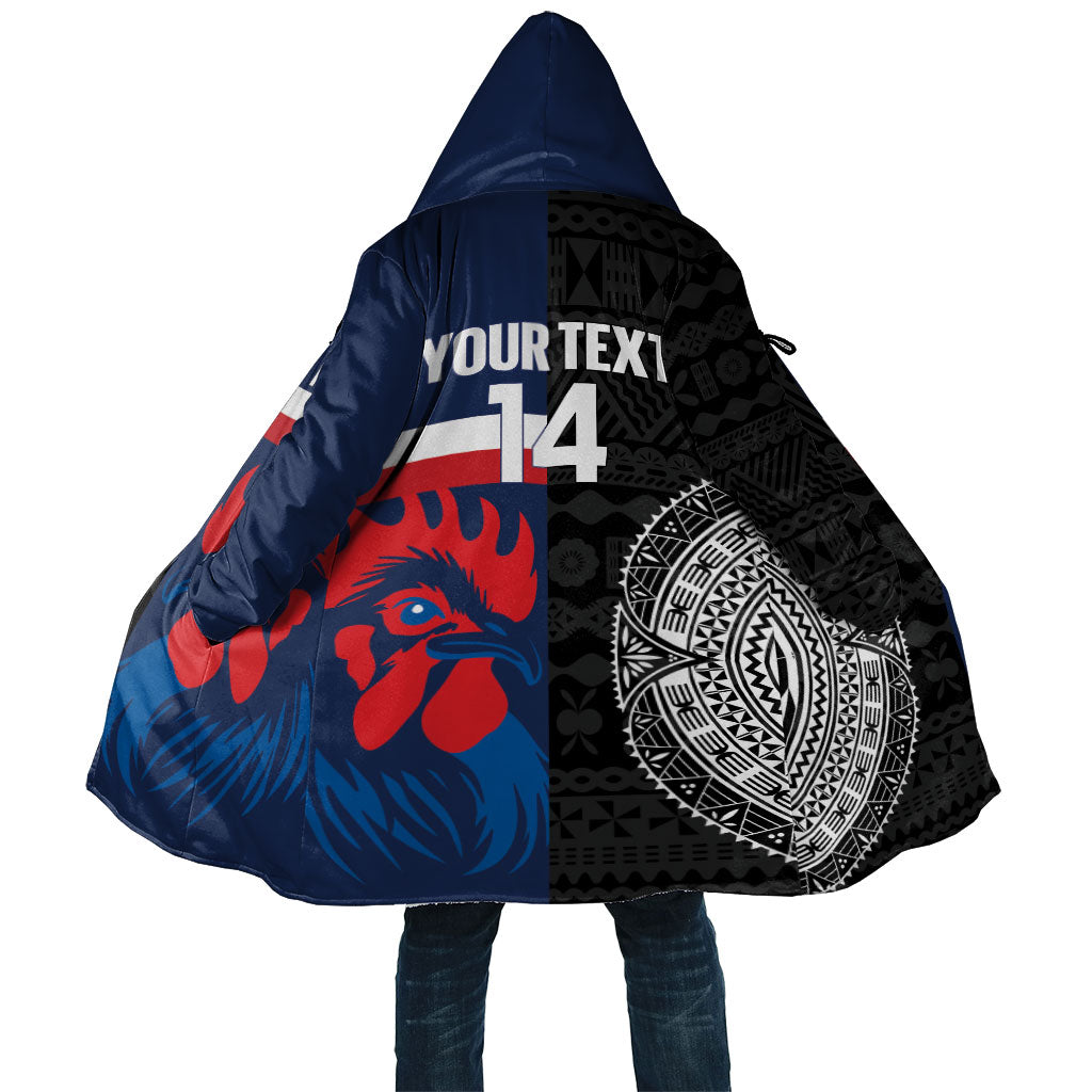 Fiji and France Rugby Custom Cloak Flying Fijian Les Bleus Together