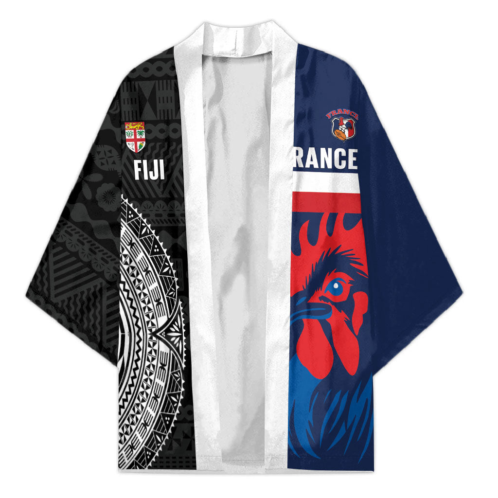Fiji and France Rugby Custom Kimono Flying Fijian Les Bleus Together