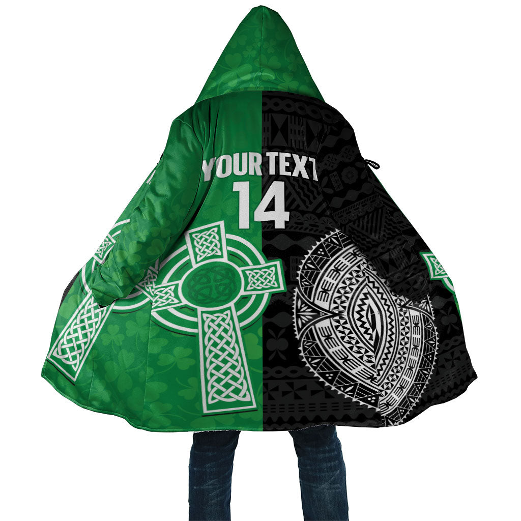 Fiji and Ireland Rugby Custom Cloak Flying Fijian Irish Shamrocks Together