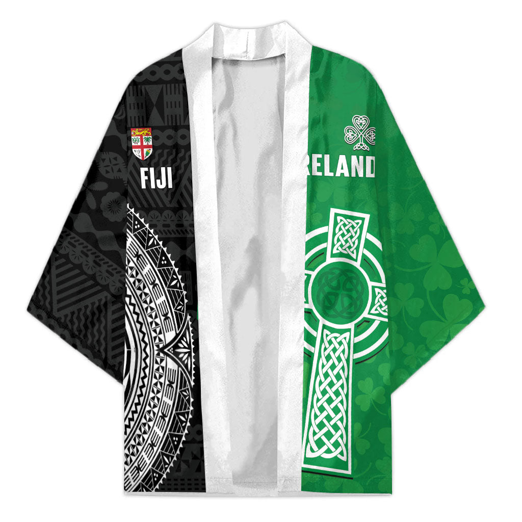Fiji and Ireland Rugby Custom Kimono Flying Fijian Irish Shamrocks Together