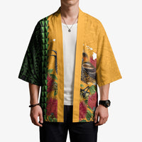 Personalized Hawaii Akohekohe Ohia Lehua Kimono Crested Honeycreeper Kakau Hawaiian Pattern LT14 - Polynesian Pride
