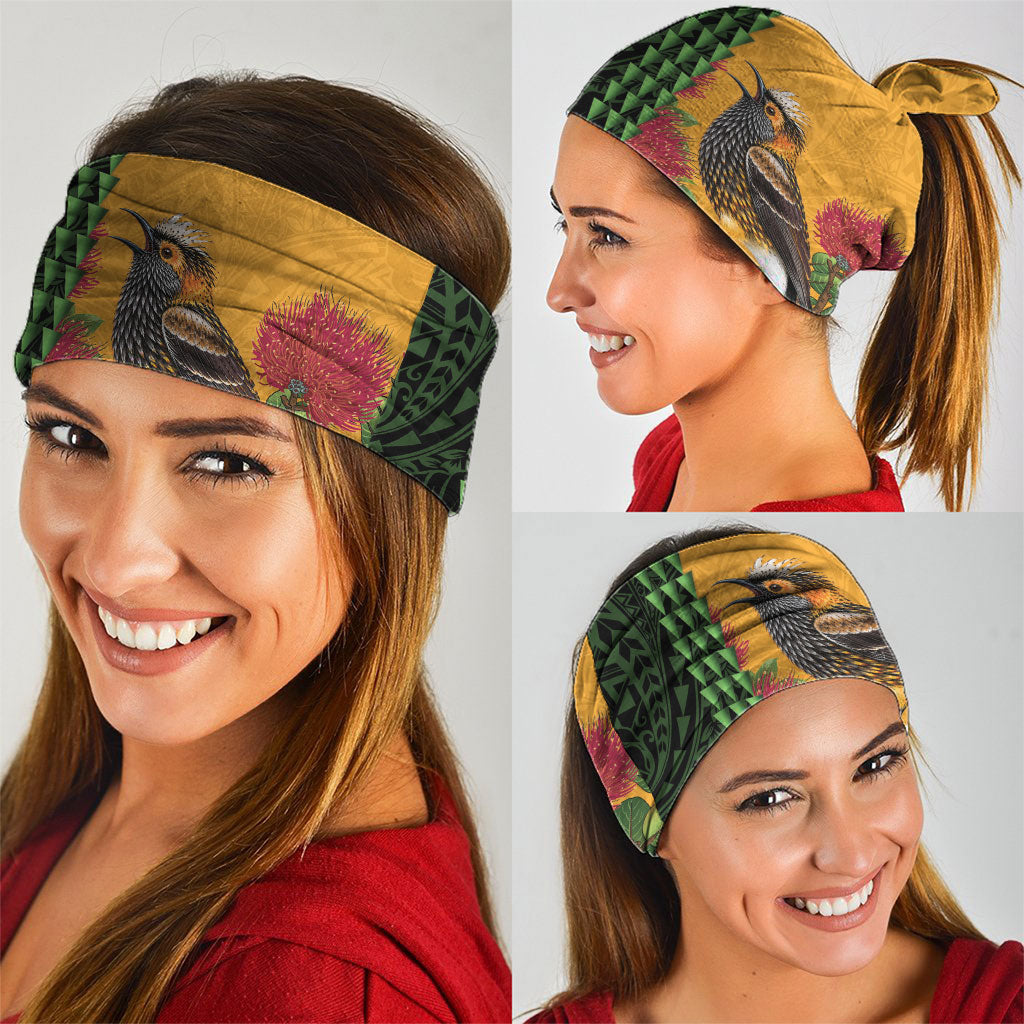 Personalized Hawaii Akohekohe Ohia Lehua Neck Gaiter Crested Honeycreeper Kakau Hawaiian Pattern LT14 - Polynesian Pride