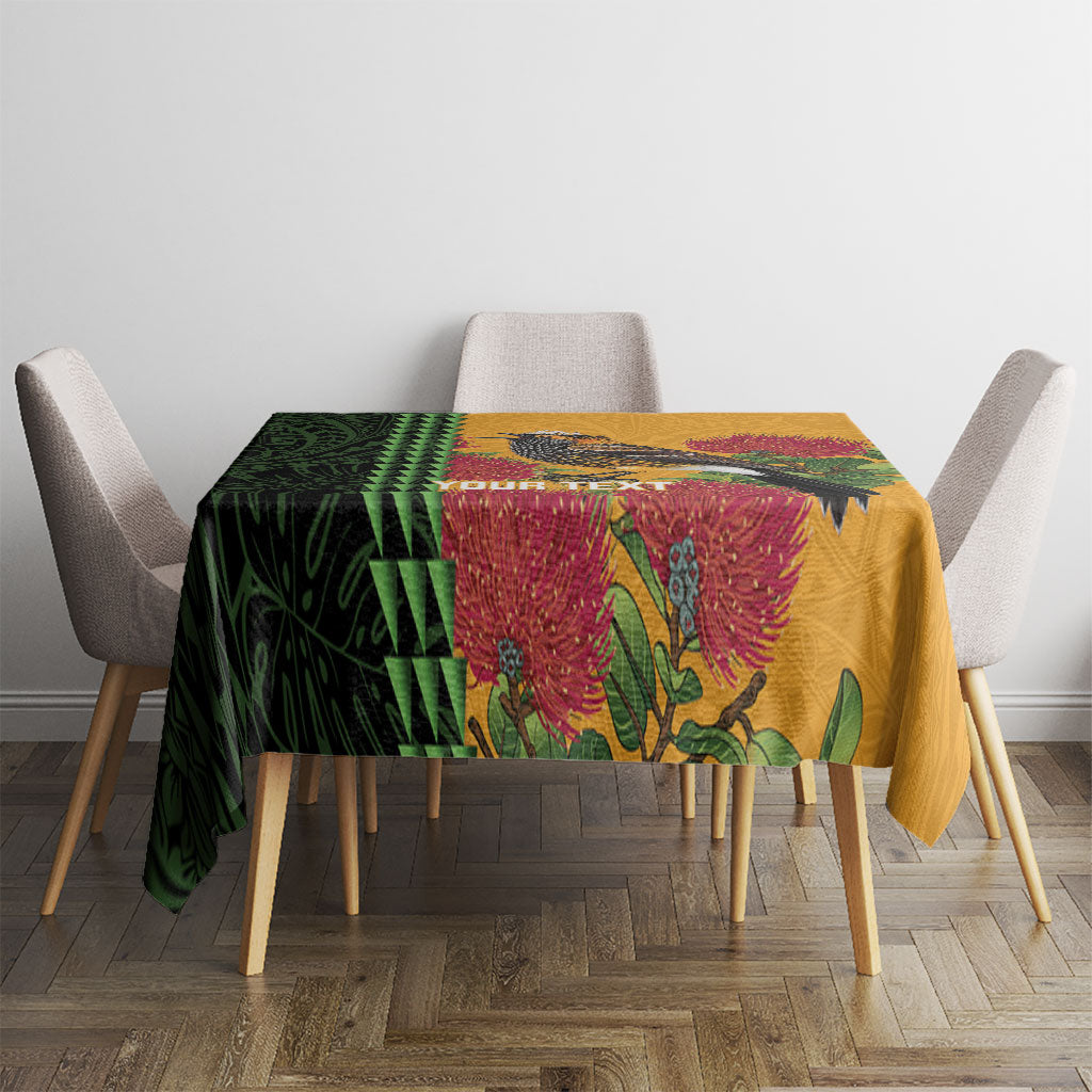 Personalized Hawaii Akohekohe Ohia Lehua Tablecloth Crested Honeycreeper Kakau Hawaiian Pattern LT14 - Polynesian Pride