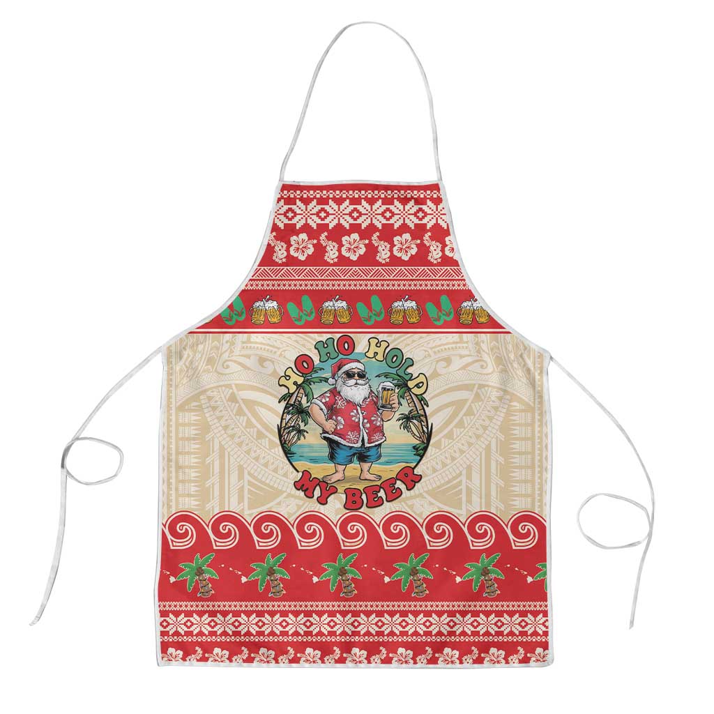 Mele Kalikimaka Hawaii Apron Funny Beer-Loving Santa Hawaiian Tropical - Polynesian Pride