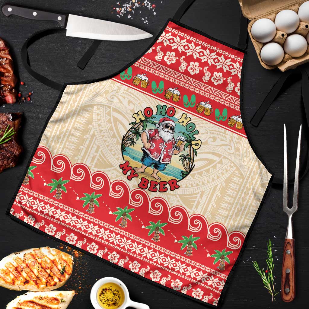 Mele Kalikimaka Hawaii Apron Funny Beer-Loving Santa Hawaiian Tropical - Polynesian Pride