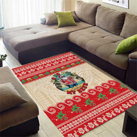 Mele Kalikimaka Hawaii Area Rug Funny Beer-Loving Santa Hawaiian Tropical - Polynesian Pride