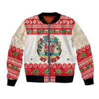 Mele Kalikimaka Hawaii Bomber Jacket Funny Beer-Loving Santa Hawaiian Tropical - Polynesian Pride