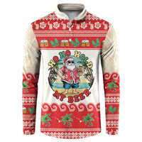 Mele Kalikimaka Hawaii Button Sweatshirt Funny Beer-Loving Santa Hawaiian Tropical - Polynesian Pride