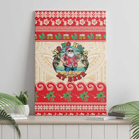 Mele Kalikimaka Hawaii Canvas Wall Art Funny Beer-Loving Santa Hawaiian Tropical - Polynesian Pride