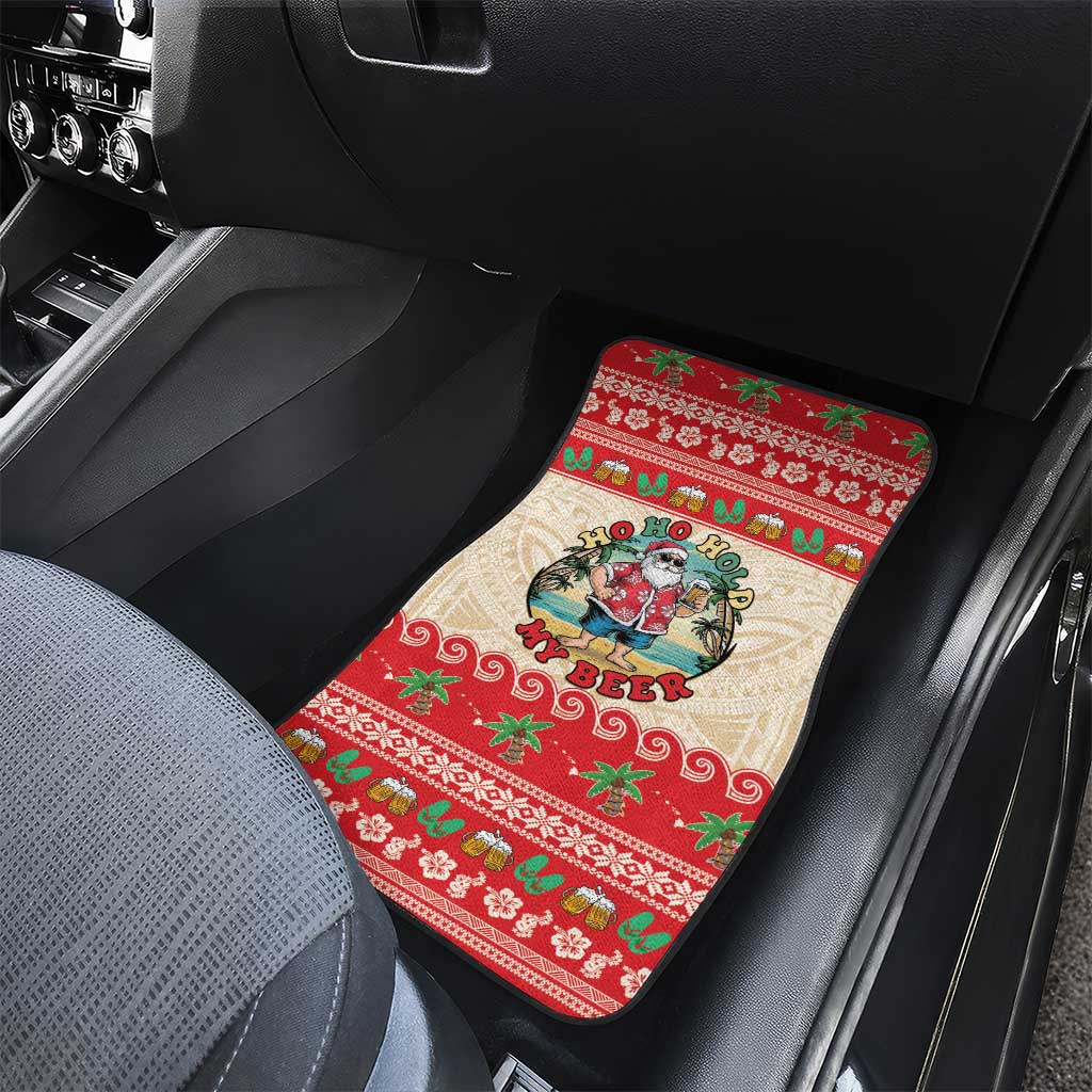 Mele Kalikimaka Hawaii Car Mats Funny Beer-Loving Santa Hawaiian Tropical - Polynesian Pride