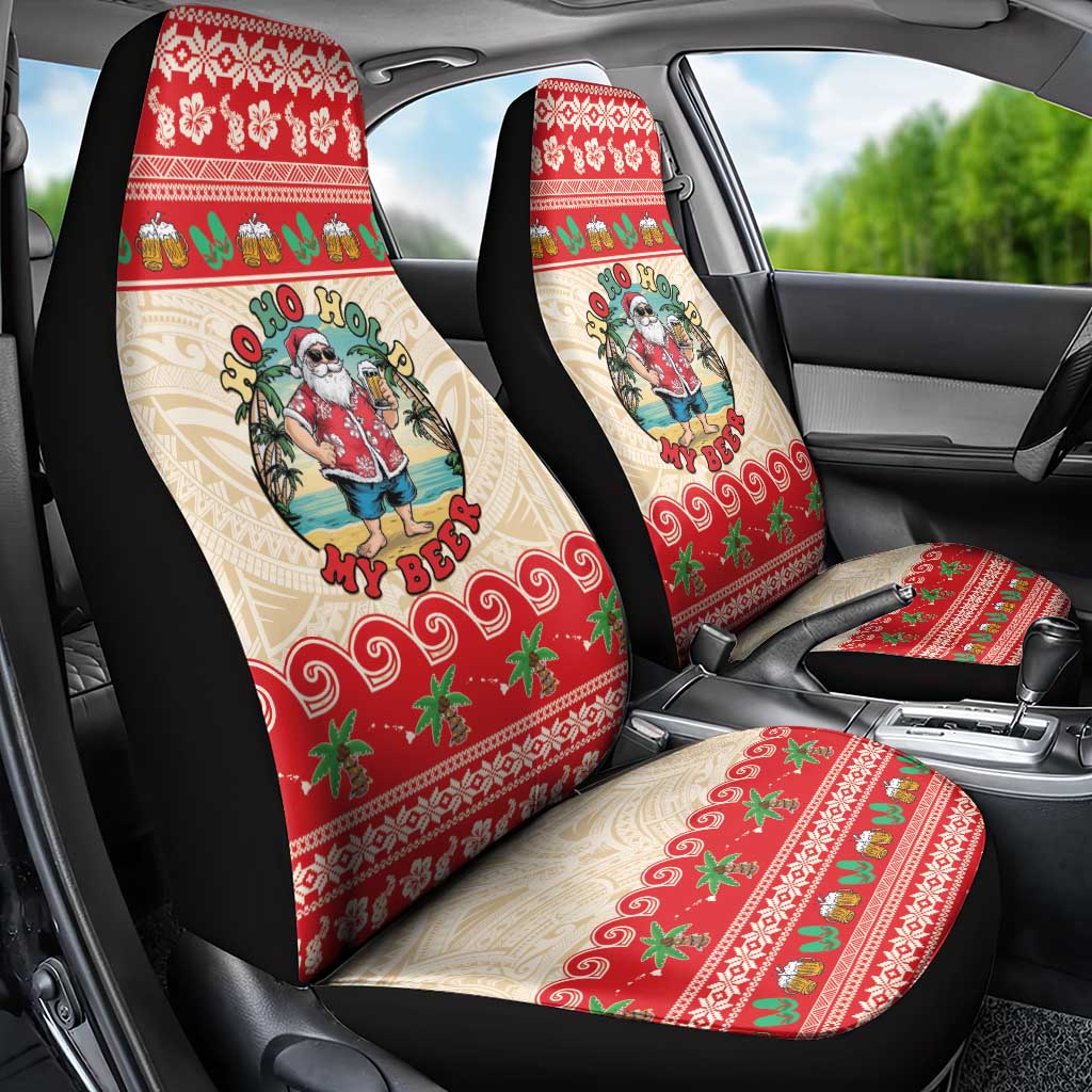 Mele Kalikimaka Hawaii Car Seat Cover Funny Beer-Loving Santa Hawaiian Tropical - Polynesian Pride