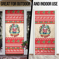 Mele Kalikimaka Hawaii Door Cover Funny Beer-Loving Santa Hawaiian Tropical - Polynesian Pride