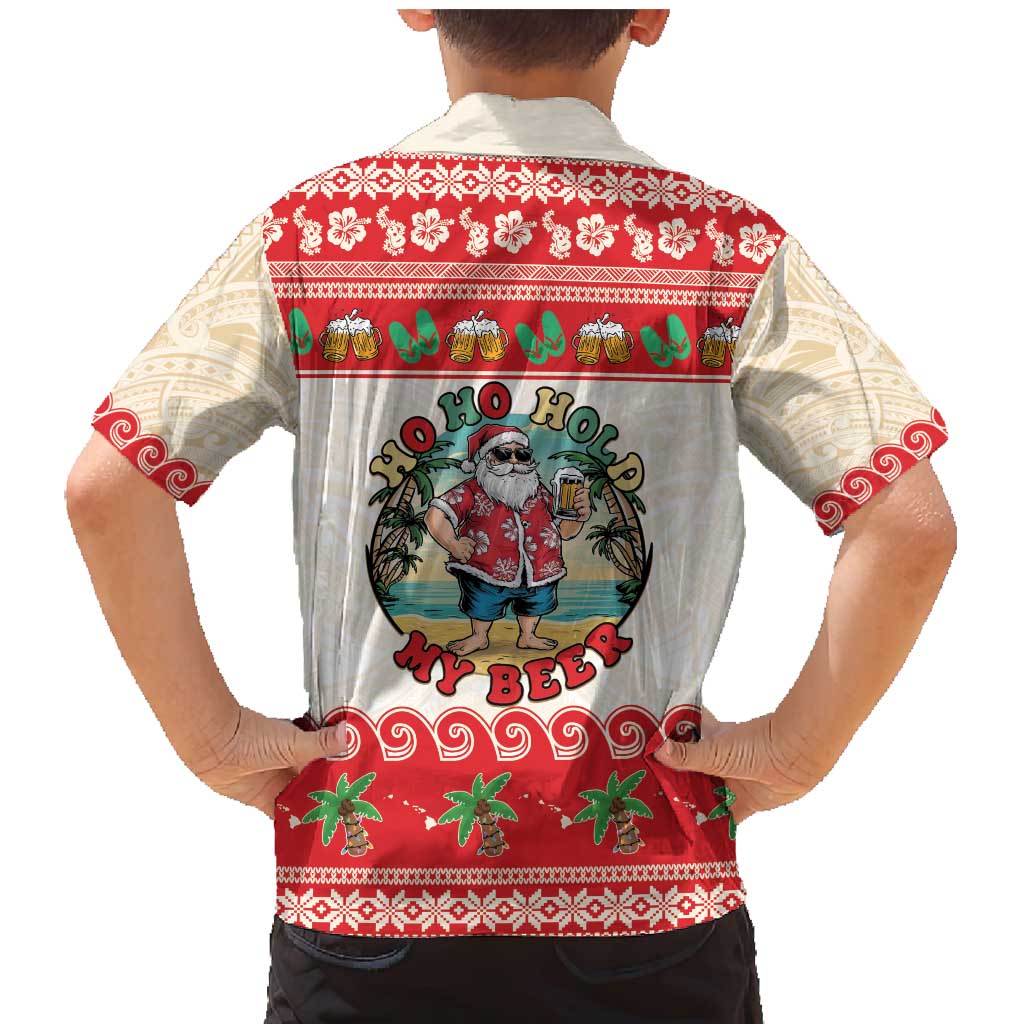 Mele Kalikimaka Hawaii Family Matching Mermaid Dress and Hawaiian Shirt Funny Beer-Loving Santa Hawaiian Tropical - Polynesian Pride