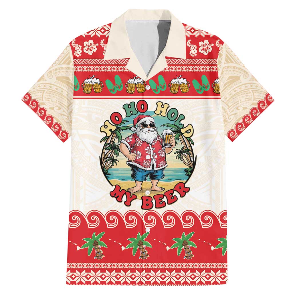 Mele Kalikimaka Hawaii Family Matching Mermaid Dress and Hawaiian Shirt Funny Beer-Loving Santa Hawaiian Tropical - Polynesian Pride