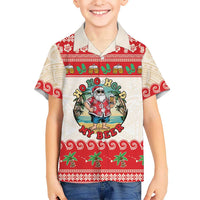 Mele Kalikimaka Hawaii Family Matching Puletasi and Hawaiian Shirt Funny Beer-Loving Santa Hawaiian Tropical LT14 Son's Shirt Red - Polynesian Pride