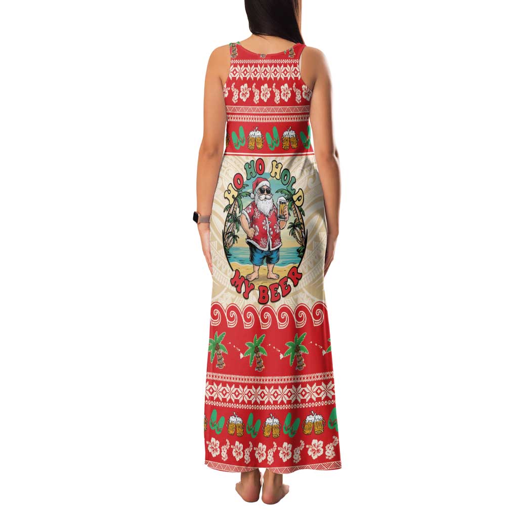Mele Kalikimaka Hawaii Family Matching Tank Maxi Dress and Hawaiian Shirt Funny Beer-Loving Santa Hawaiian Tropical - Polynesian Pride