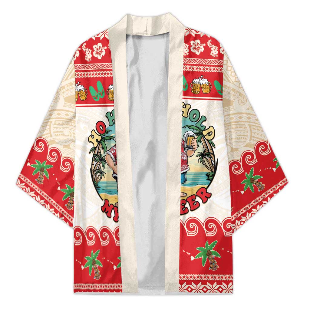 Mele Kalikimaka Hawaii Kimono Funny Beer-Loving Santa Hawaiian Tropical - Polynesian Pride