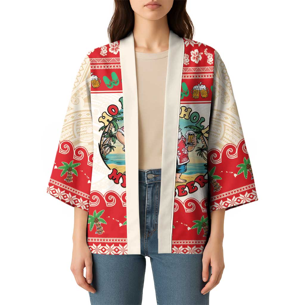 Mele Kalikimaka Hawaii Kimono Funny Beer-Loving Santa Hawaiian Tropical - Polynesian Pride