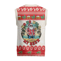 Mele Kalikimaka Hawaii Christmas Knitted V-Neck Vest Funny Beer-Loving Santa Hawaiian Tropical - Polynesian Pride