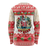 Mele Kalikimaka Hawaii Long Sleeve Shirt Funny Beer-Loving Santa Hawaiian Tropical - Polynesian Pride