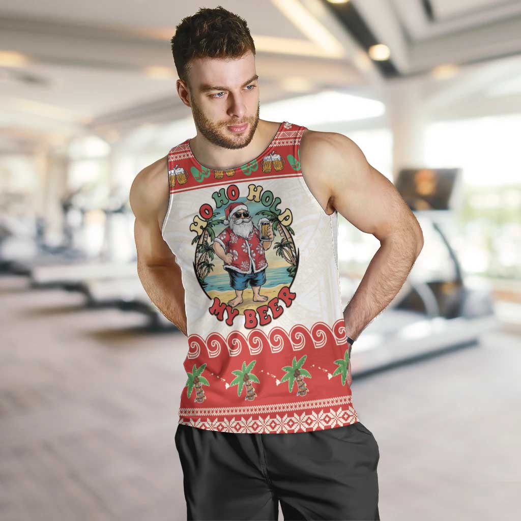 Mele Kalikimaka Hawaii Men Tank Top Funny Beer-Loving Santa Hawaiian Tropical - Polynesian Pride
