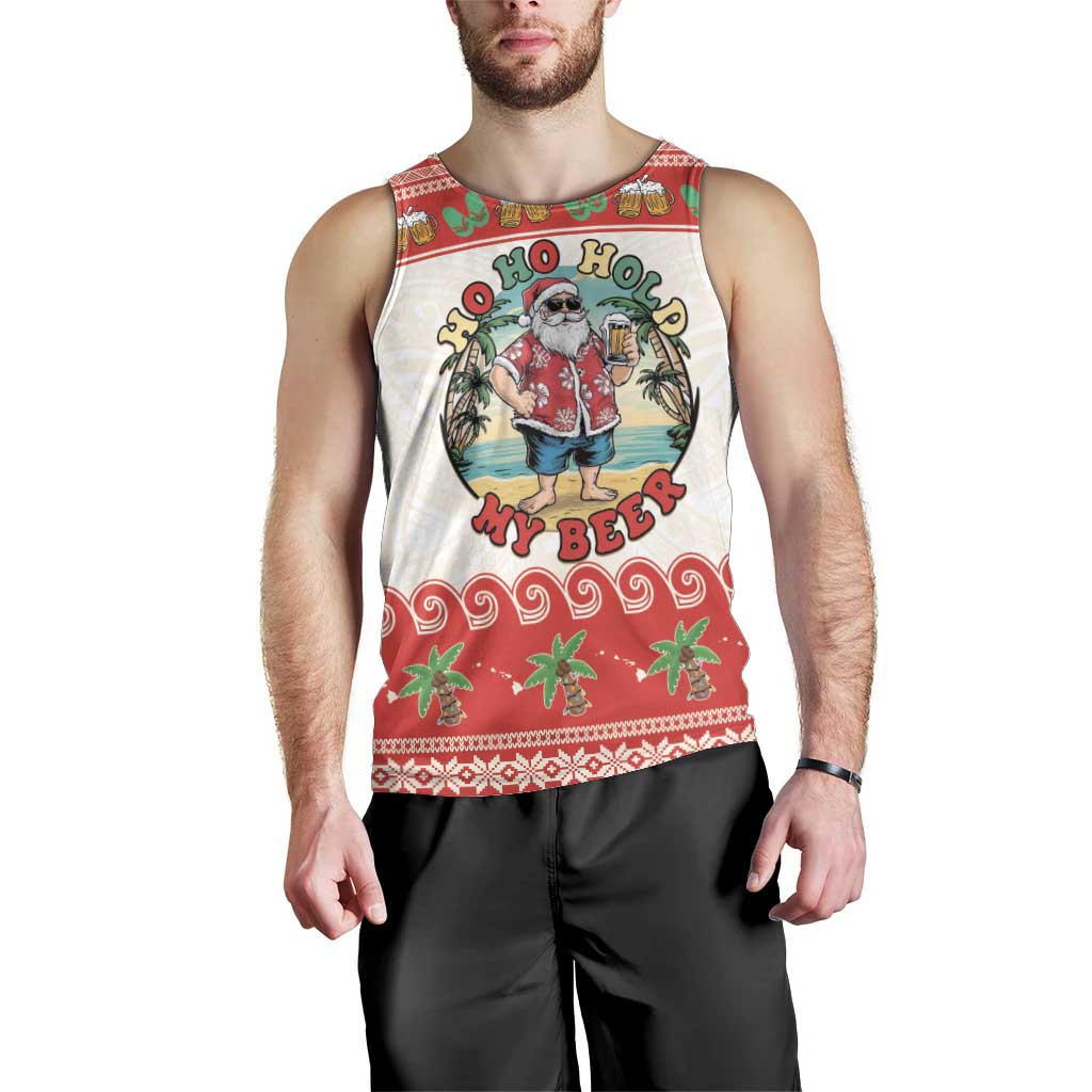 Mele Kalikimaka Hawaii Men Tank Top Funny Beer-Loving Santa Hawaiian Tropical - Polynesian Pride