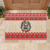 Mele Kalikimaka Hawaii Rubber Doormat Funny Beer-Loving Santa Hawaiian Tropical - Polynesian Pride